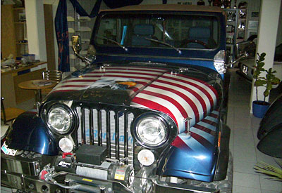 Airbrush Auto Amerika Flagge Adler